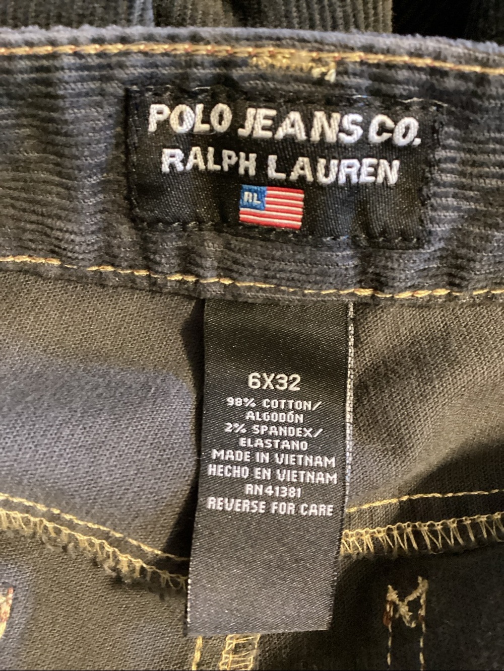 Ralph Lauren vintage Polo Jeans Co. dark gray corduroy pants. Women’s size 6x32 - Picture 8 of 16